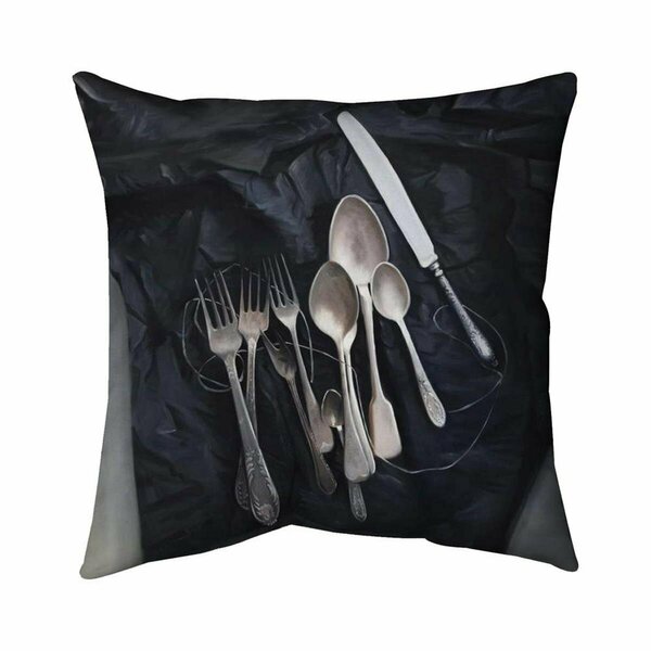 Begin Home Decor 26 x 26 in. Vintage Cutlery-Double Sided Print Indoor Pillow 5541-2626-SL27